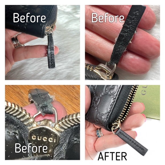 GUCCI Bow Zip Around Guccissima Leather Long Wallet Black Zippy Authentic - Picture 13 of 17